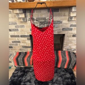 PrettyLittleThing Red w/ Daisies Dress